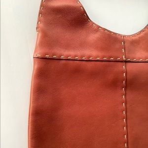 Adrienne vittadini vintage leather boho bag red